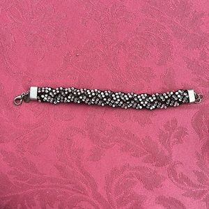 Rhinestone fabric bracelet